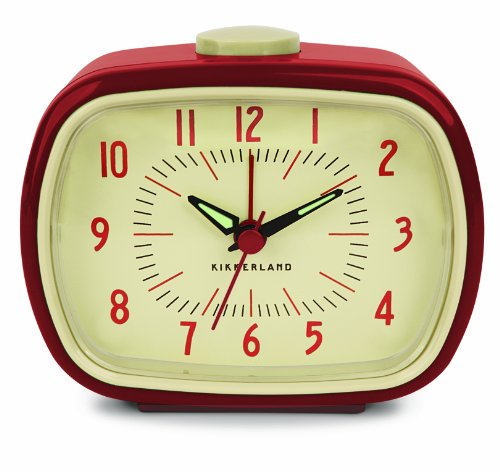 Kikkerland KKAC08-R-EU Retro-Wecker, Rot