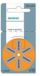 Siemens Hearing Aid Batteries, Pack of 10 S13