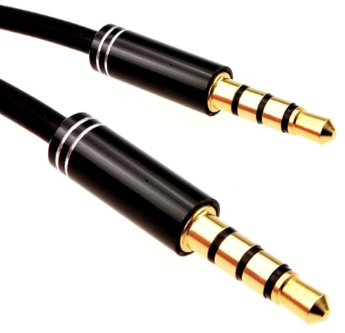 kenable Profi 4 Polig 3,5 mm Klinkenstecker Männlich Audio Kabel TPE Rubber Anschlusskabel Vergoldeten 2 m [2 Meter/2m]