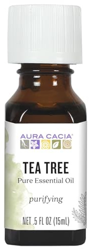 Aura Cacia 100% Pure Tea Tree Essential Oil | GC/MS Tested for Purity | 15 ml (0.5 fl. oz.) | Melaleuca alternifolia