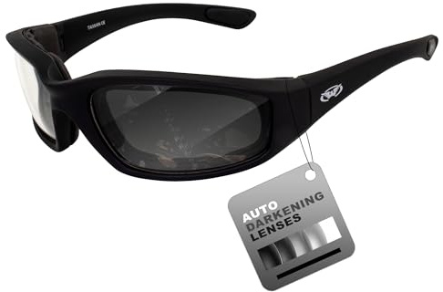Global Vision Eyewear Kickback 24 Auto-Darkening Transitional Motorcycle Safety Sunglasses Photochromic Lenses