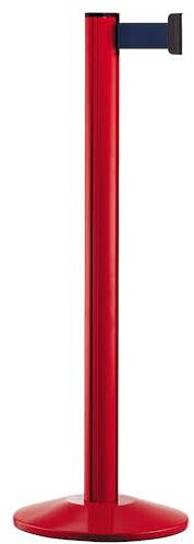 kaiserkraft | Gurtpfosten aus Aluminium | Pfosten rot | Auszug 2300 mm | Gurtfarbe Navy