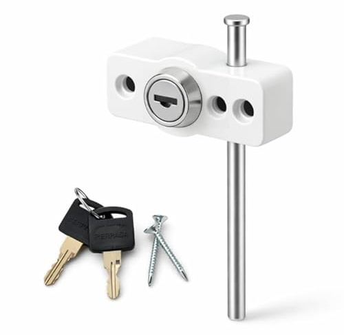 FERPASA® - Cerradura de Seguridad con LLave para Ventanas Correderas y Abatibles Multilock | Acabado Blanco | Bloqueo Infantil | Pasador de Acero Reforzado | Incluye Tornillería y 2 Llaves