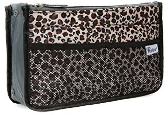 Periea Inserto Organizador de Bolsos - Chelsy - 3 Tamaños (Leopardo Dorado, Medio)