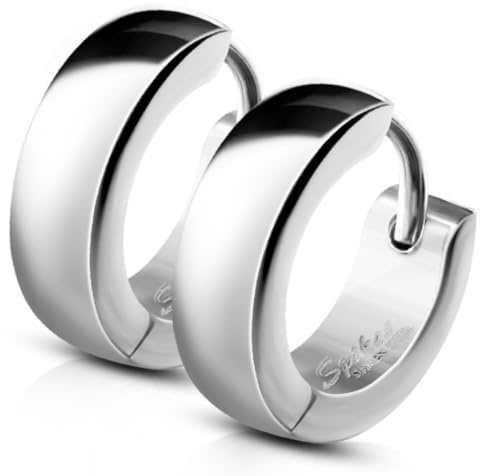 Bungsa Creolen Unisex silber klassisch 4mm aus 316L Edelstahl
