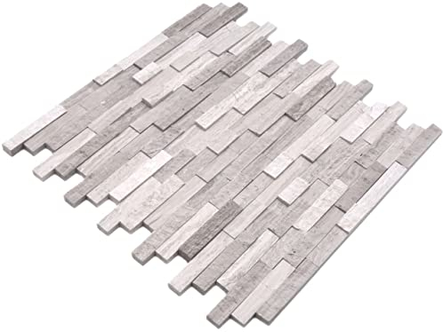 Mosaik Fliese Marmor Naturstein Brick Bruchmosaik Splitface grau Streifen für WAND BAD WC KÜCHE FLIESENSPIEGEL THEKENVERKLEIDUNG BADEWANNENVERKLEIDUNG Mosaikmatte Mosaikplatte