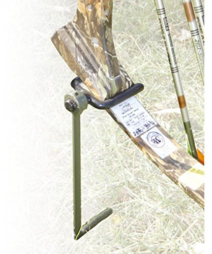 HME High Performance Portable Easy-To-Install Versatile Durable Archer's Ground Bow Stake with 360-Degree Rotating Fork & Rubber Coating