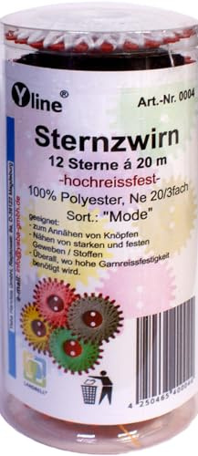 12er Set Sternzwirn Sternchenzwirn farbig/mode, sl, (0,04 € / m), 0004