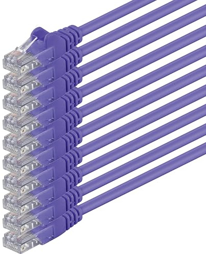 1aTTack.de 10x 0,5m Câble Réseau Cat6 Cat 6 - RJ45 Ethernet LAN DSL Routeur Modem - Violet