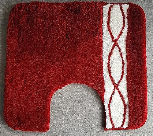 Meusch Grund Orly Badteppich in Grössen und 3 Farben, 468 Granat, 55 x 50 cm WC-Vorleger mit Ausschnitt