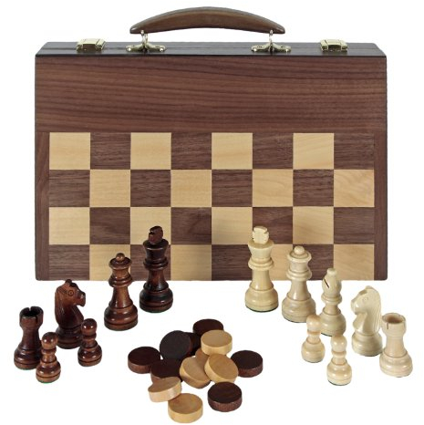 Aquamarine Games Compudid FD100616 Schach Damas Backgammon Koffer, Mehrfarbig