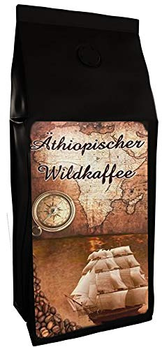 C&T Café premium - Café sauvage d'Éthiopie Afrique | 1000g de café (grain entier) - fort et fruité | + sauvage + cueilli à la main + séché au soleil + torréfié avec soin