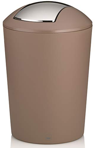 kela 22775, Cestino con Coperchio Basculante, 5 l, Plastica, 'Marta', Marrone