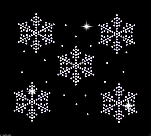 Bügelbilder 10 Stück Schneeflocken-Design mit Strass AB Rhinestones