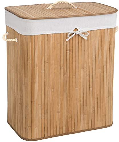 TecTake PORTABIANCHERIA Cesto Porta Biancheria Contenitore Bambu con Sacchetto Biancheria Removibile - Modelli Differenti - (100L Naturale | No. 401834)