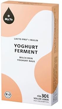 My.Yo Bio Joghurtferment mit wertvollem Ballaststoff Inulin – Lacto Pro (6x25g) | Milde Joghurtkulturen für bis zu 30L selbstgemachten Joghurt