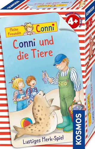 KOSMOS 710989 Conni und die Tiere, Lustiges Merk-Spiel, Mitbringspiel, Kinderspiel für 2-4 Spieler ab 4 Jahren