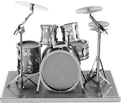 Fascinations Metal Earth MMS076 - 502736, Drum Set, Konstruktionsspielzeug, 2 Metallplatinen, ab 14 Jahren