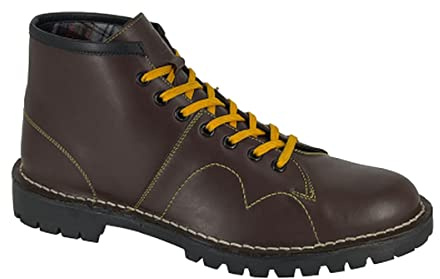 Grafters UNISEX Original Leather Monkey Boots Wine