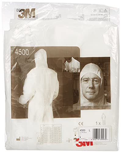 3M Coverall, 4500-W, White, L