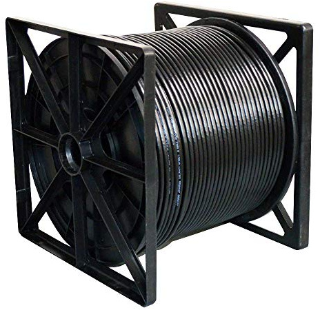 Dripstone Bare Copper 1000ft CAT6 Outdoor/Direct Burial Solid Ethernet Cable 23AWG CMX Waterproof Wire HDPE insulated Polyethylene (PE) Pass Fluke Test for Indoor/Outdoor Installations Drum Black