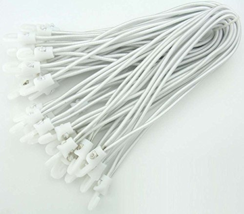 100 Stück Spannfix Planenspanner 25 cm, Ø 4 mm Weiss - Spanngummi mit Haken (100 Stück, Weiss)