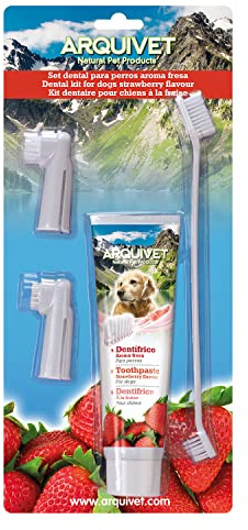 Arquivet Set Dental fresa - cepillos pasta dentrífica - higiene perros
