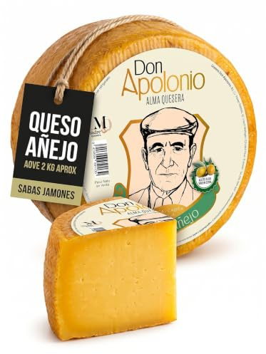 Queso Curado Añejo en Aceite de Oliva Virgen Extra 2 Kg Oveja Cabra Vaca | Apolonio iberico gourmet maduracion 270 dias sabor picante intenso tabla aperitivo regalo cesta maridaje vino delicatessen