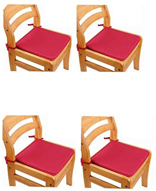 Lot de 4 coussins de siège antidérapants à nouer pour jardin, terrasse, cuisine, salle à manger, 40 cm (rouge foncé)