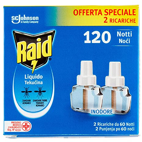 Raid Flüssiges Insektizid Nachfüllpackung 120 Nächte (2 x 60 Nächte), 2 Stück