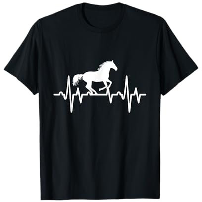 Pferd Herzschlag Reitbekleidung EKG T-Shirt
