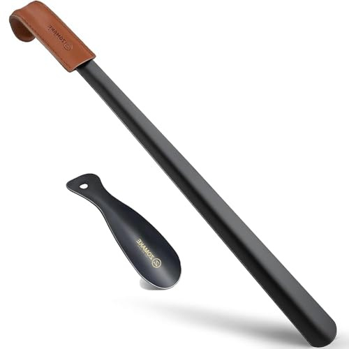 ZOMAKE Calzascarpe Lungo, Calza Scarpe Metallo Extra Lungo 58cm Calzante per Scarpe, 19cm Shoe Horn Corto per Uomini Donne Anziani (2 Pezzi)