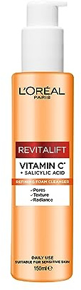 L'Oreal Paris Vitamin C Cleanser, Revitalift Vit C + Salicylic, 150ml | Helps Brighten Skin Tone & Reduces Pores, Smooths Skin Texture, Cleans & Purifies Skin, For All Skin Types