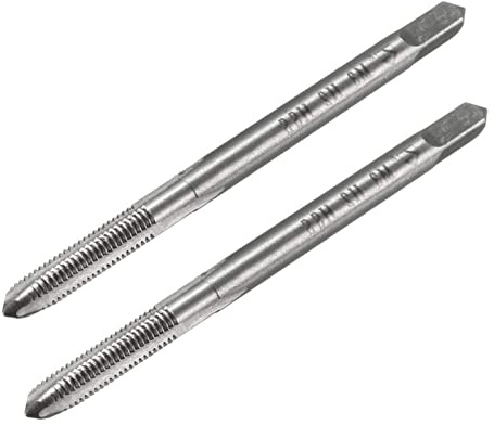 TOP-VIGOR Lot de 2 tarauds à filetage droit M3 x 0,5 mm, filetage HSS avec tolérance H2, 3 cannelures droites métriques