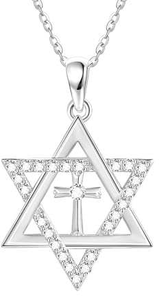 JERWLI Sterling Silber S925 Hamsa/Horn/Star von David Halskette Schmuck Geschenke für Frauen Mädchen Weihnachts Geschenk