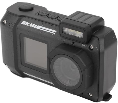 4K-Unterwasserkamera, 90 M, 65 MP, wasserdichte Kamera mit Autofokus, Schwimmfähige Digitalkamera mit Zwei Bildschirmen und 2,88 Zoll und 1,44 Zoll Zum Schnorcheln (Black)