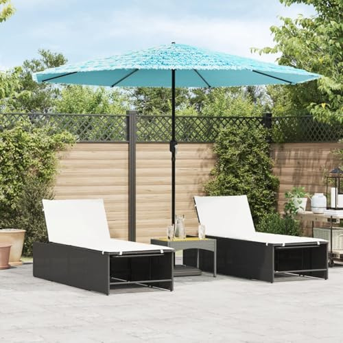 LAPOOH Sombrilla de jardín con Poste de Acero Azul 324x324x247 cm, Sombrilla Terraza Exterior, Parasol Terraza, Sombrilla Playa, Parasol Exterior, Sombrilla De Patio - 4005110