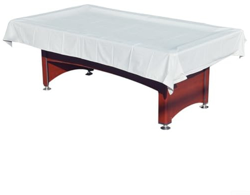 Billardtisch-Abdeckung, PVC und Fiberglas-Material für Snooker- und Tennistische (256 x 155 cm, weiß)