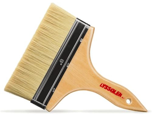 LYSSOLEN - Brocha para Barniz de 8” con Pelo de Cerda Natural - Diseño Profesional y Duradero - Ideal para Acabados Suaves y Precisos Madera y Superficies Lisas - Fabricación Europea