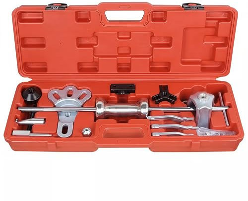 EFWEIMF 17 TLG Radnabenabzieher Radlager Gleithammer Abzieher Radnaben Abzieherset Satz Radlagerwerkzeug für Auto Radnaben Achsen Öldichtungen Buchsen