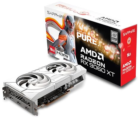 Sapphire PURE AMD Radeon RX 9060 XT GPU 16 GB GDDR6 (Sapphire VGA 16GB RX9060XT PURE GAMING OC 2xHDMI/2xDP PURE A)