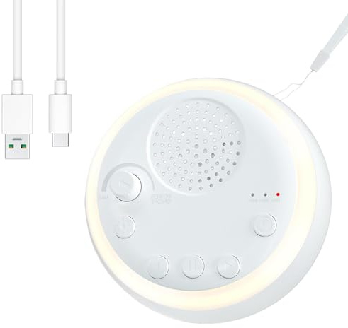 Anluomafuy Macchina Rumore Bianco per Bambini, Rumore Bianco Neonato Portatile con 16 Suoni, Luce Notturna, 3 Impostazioni del Timer, Ricaricabile USB White Noise Machine Per Dormire Viaggi