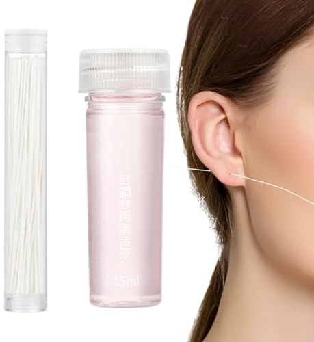 Öronpiercing Rengöringsset 70 Bit Örhålsrengöringsflossa | Rengöringsverktyg 15ml Mild Öronvaxrengöring för Resan