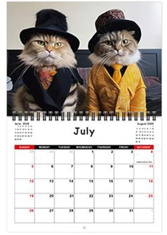 2026 Cat Wall Calendar - Whimsical Cat Monthly Calendar 12-Month - January - December 2026, Twin-Wire Binding Wall Planner Decor for School Office Living Room Home Family Scheduling