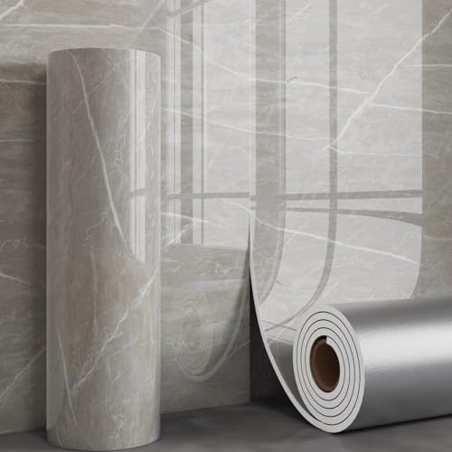 1 rotolo di adesivi per piastrelle in marmo, larghezza 40 cm, carta da parati autoadesiva, carta da parati per bagno, impermeabile, decorazione per la casa, cucina, antimacchia (40 x 300 cm, H)