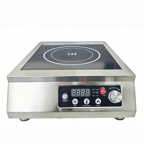3500W Commercial Single Induction Cooker, Heavy Duty Electric Hot Plate Induction Cooktop,10-level Power Setting, Timer, 75 kg Large Load Capacity, Temperature Control