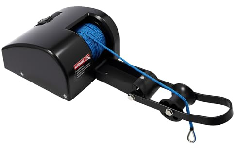 DC 12V Elektrische Ankerwinde bis 15.88kg mit 317.5kg Bruchfestigkeit 30.5m geflochtenem Ankertau Funkfernbedienung bis 10-15m,Salzwasser Anker Seilwinde Winde Marine für Boote bis 7.32m,Ohne Batterie