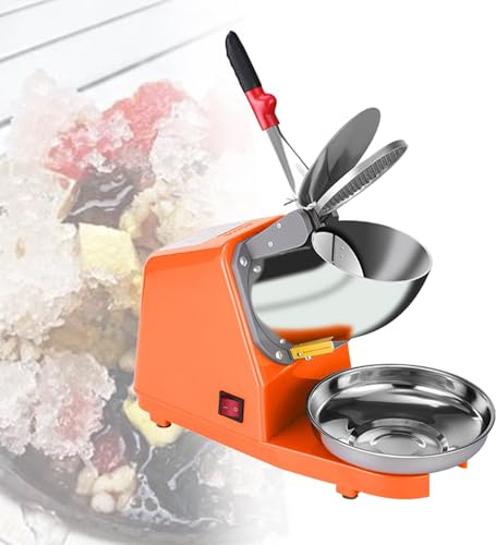 Tritaghiaccio elettrico con doppie lame in acciaio inox, ad alta efficienza, per uso domestico e commerciale, schiaccia fino a 85 kg all'ora