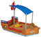 KidKraft Sabbiera dei Pirati per Bambini in Legno con Coperchio e Tettuccio Parasole, Giochi da Giardino in Legno, Parco Giochi Esterno, 00128