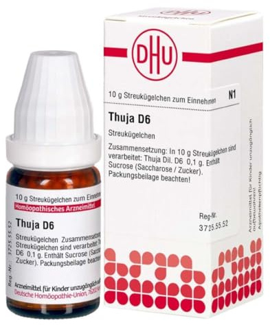 DHU Thuja D6 Streukügelchen, 10 g Globuli